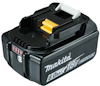 Makita 18V 6.0Ah litiumjonbatteri med vit handtag och gul kontakt.