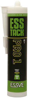 Vit tub med grön och svart etikett. Text: "ESS TACK PRO1", "DIRECT LOAD", "300 KG", "ESSVE".