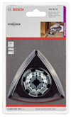 Förpackning av Bosch Starlock AVZ 93 G slipplatta med triangelform.