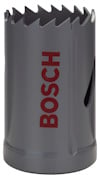 Grå hålsåg av bi-metall med tandad kant och röd texten "BOSCH" på sidan.