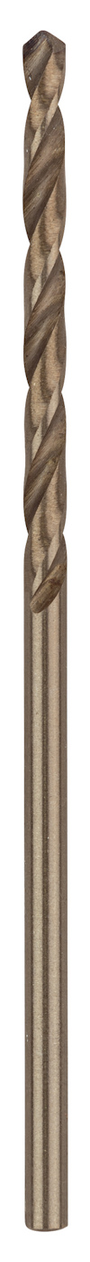 Metallborr med spiralspår och spetsig ände, avsett för borrning.