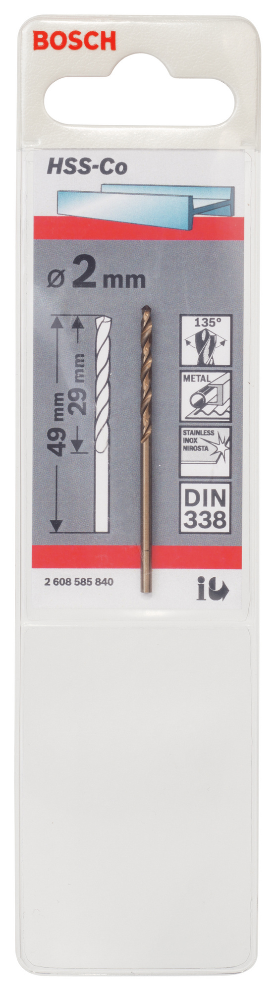 METALLBORR BOSCH HSS-CO DIN 338 - Bosch