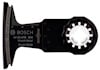 Svart sågtillbehör med tandad kant, vitt knäppe och text "Bosch AII 65 APB BIM Wood+Metal Swiss Made".