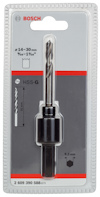 Borrhuvud i förpackning märkt "Bosch", borr för hålsågar, HSS-G, 14-30 mm.
