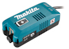 En blå och svart Makita-startadapter med varningsmärke, kontrollknappar och kabelanslutning.