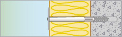 En rektangel med tre sektioner: blå, gul grafisk mönster, och grå med trianglar och tecken.