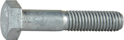 Sexkantsskruv av metall med delgängad kropp och sexkantigt huvud.