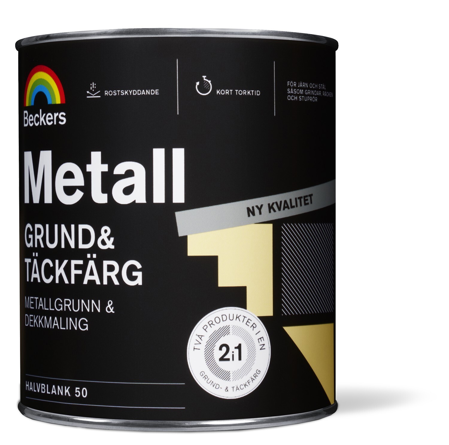 GRUND- & TÄCKFÄRG METALL VIT/BAS A 0,675L - 