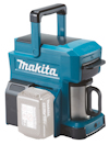 Bärbar kaffebryggare med batterifack och kanna, märkt "Makita".