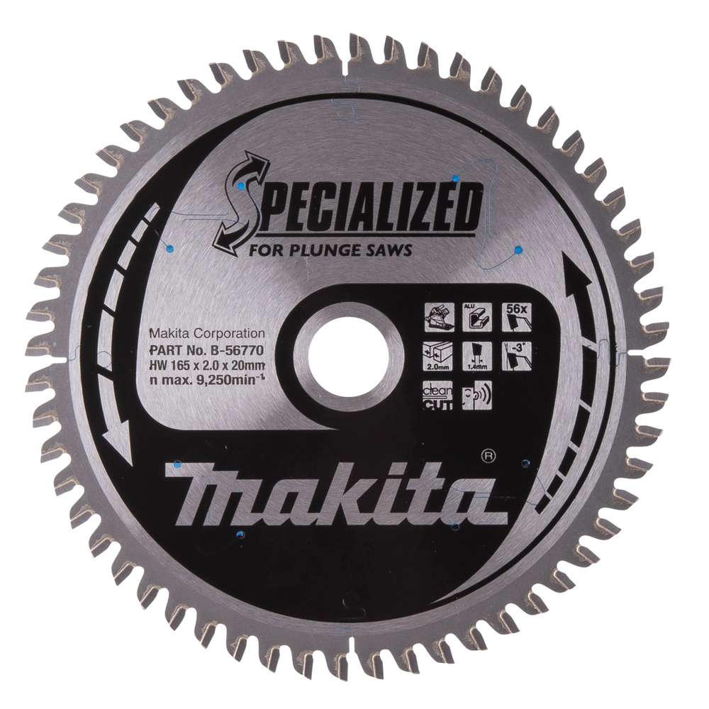 SÅGKLINGA B-56770 MAKITA TCT ALUMINIUM 56T 165X20X2MM - Makita