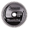 Cirkulär sågklinga med texten "Makita" och "Specialized for Plunge Saws" samt produktnummer och specifikationer.