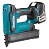 Batteridriven blå dyckertpistol med märket "Makita" och texten "18V LXT Li-ion" på batteriet.