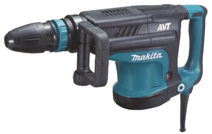 Makita blå och svart bilningshammare med handtag och sladd. Märke: AVT.