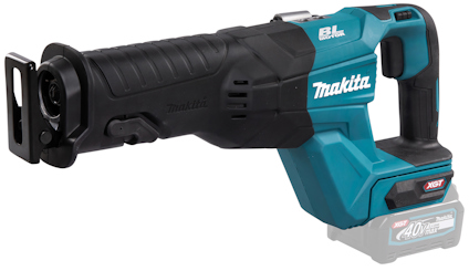 Sladdlös Makita 40V tigersåg med batteri och borstlös motor.
