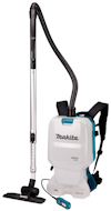 Ryggdammsugare från Makita med HEPA-filter, sladdlös design och teleskopskaft, modell DVC261ZX11.