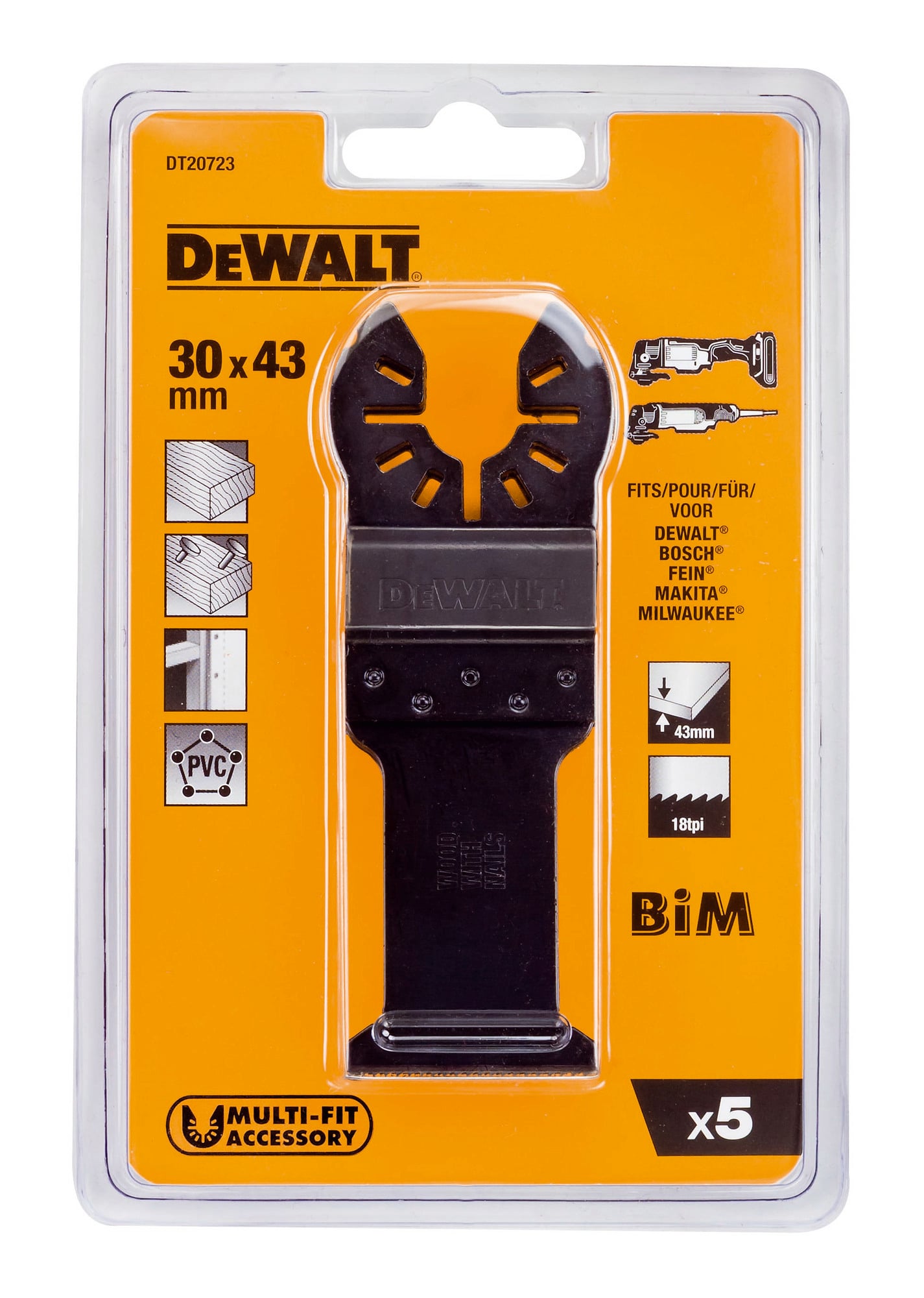 SÅGBLAD DT20723 TRÄ/METALL 5 ST (DT20701) - DeWalt