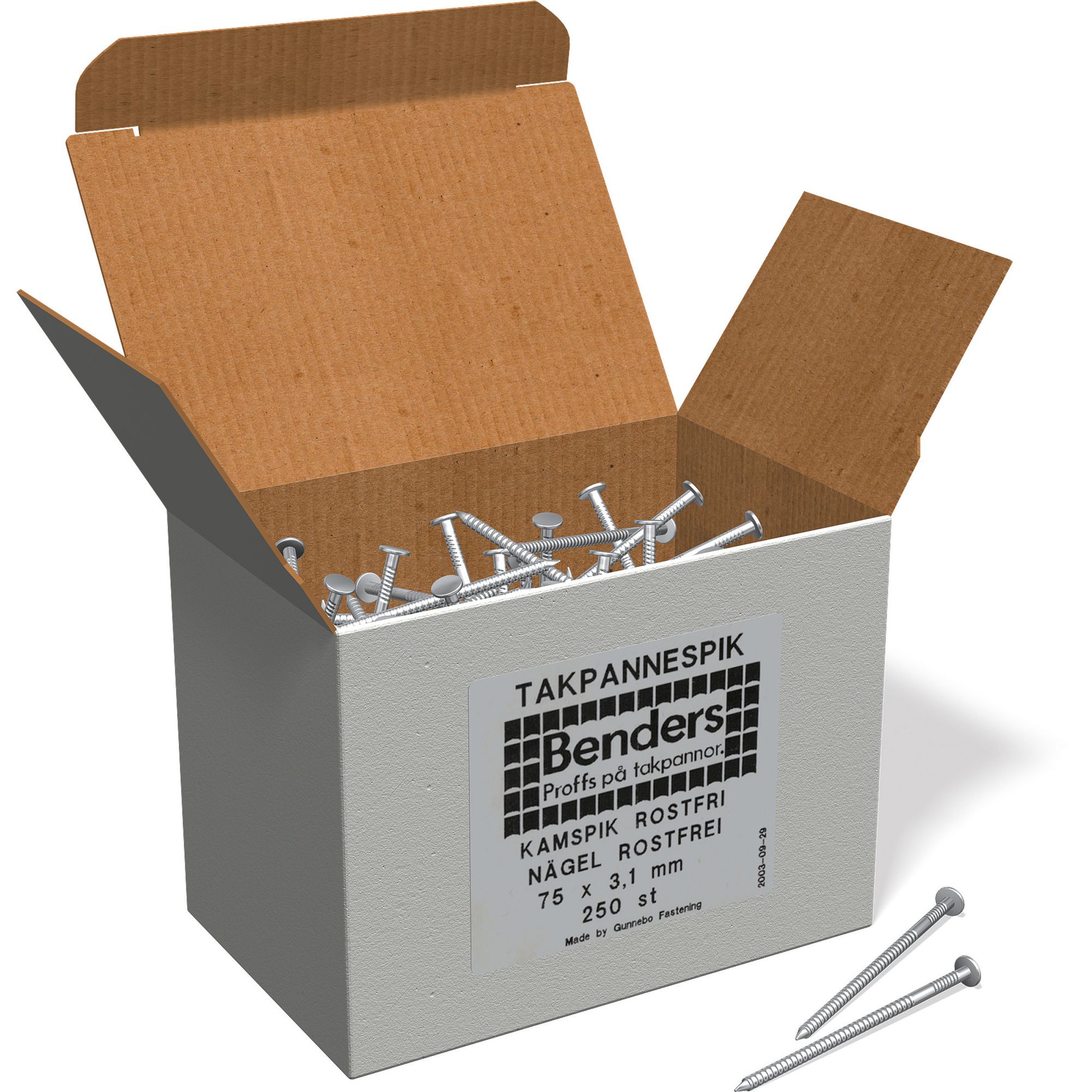 SPIK ROSTFRI 3,1X75 250 ST/PKT 2-KUPIG - Benders