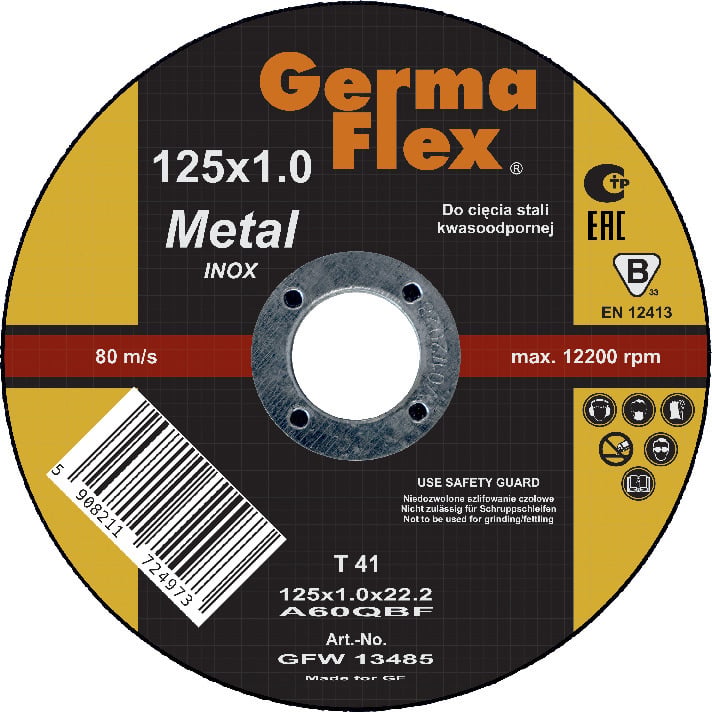 KAPSKIVA INOX 125X1,0X22,2MM - Thomee