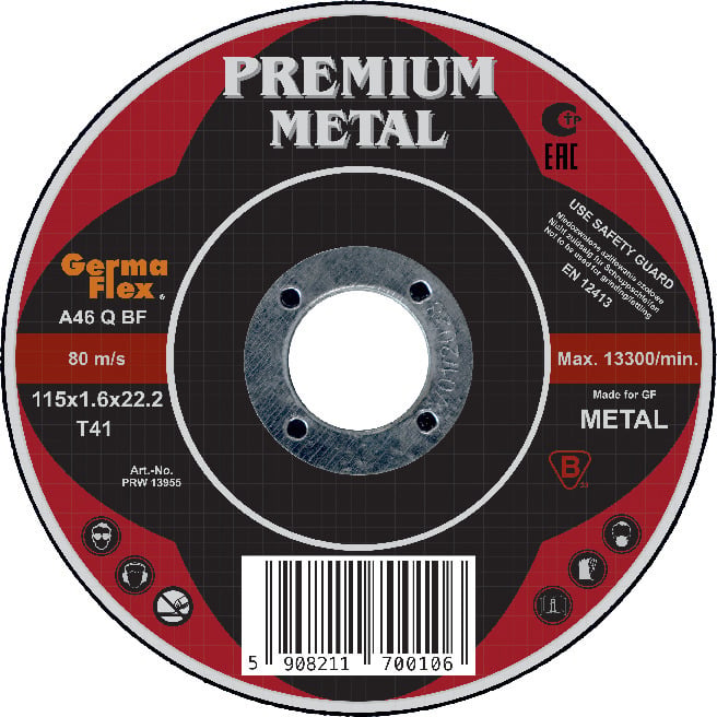 KAPSKIVA METALL 115X1,6X22,2MM - Thomee