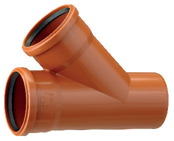 GRENRÖR MED 2 MUFFAR 45° MARKAVLOPP - PIPELIFE