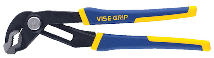 Polygriptång med blå och gula handtag och texten "VISE-GRIP" på sidan.