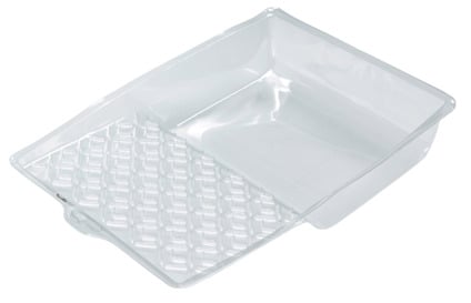 Genomskinlig plastinsats med kantiga mönster i botten, avsedd för målartråg.
