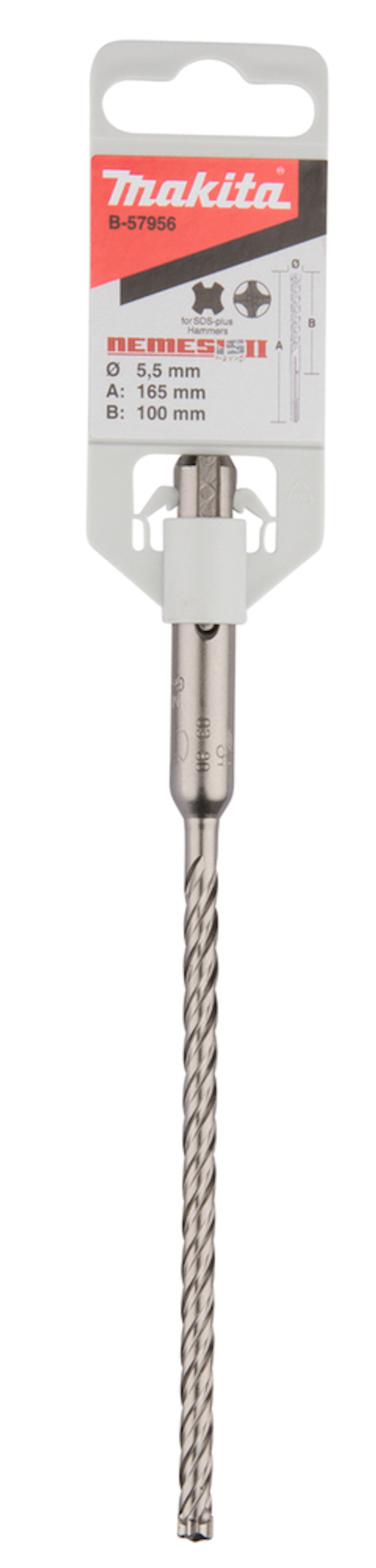 Borr från Makita med etikett som visar "SDS-Plus". Diameter 6,5 mm, arbetslängd 100 mm.