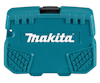 Blå förvaringslåda med Makita-logotyp i vitt.