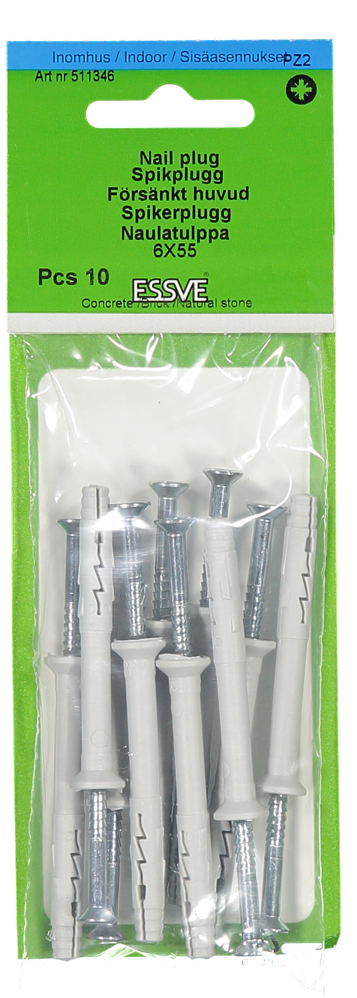 SPIKPLUGG MED FÖRSÄNKT KRAGE, BLANKFÖRZINKAD - ESSVE