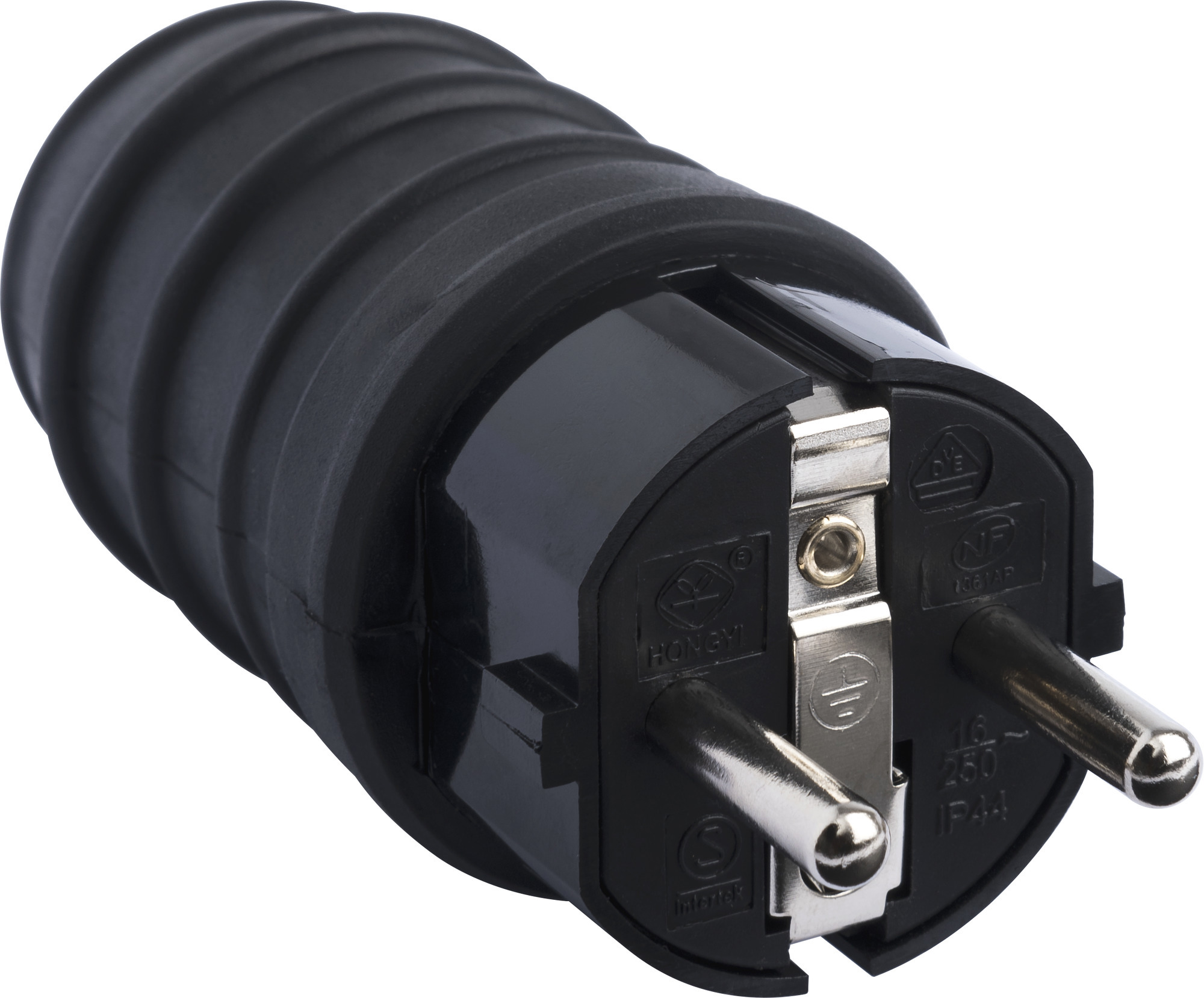 STICKPROPP JORD GUMMI SVART MED BRYTSKYDD IP44 - Gelia