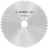 Cirkelsågklinga med 36 tänder, märkt "BOSCH PRO Wood", anpassad för träbearbetning.